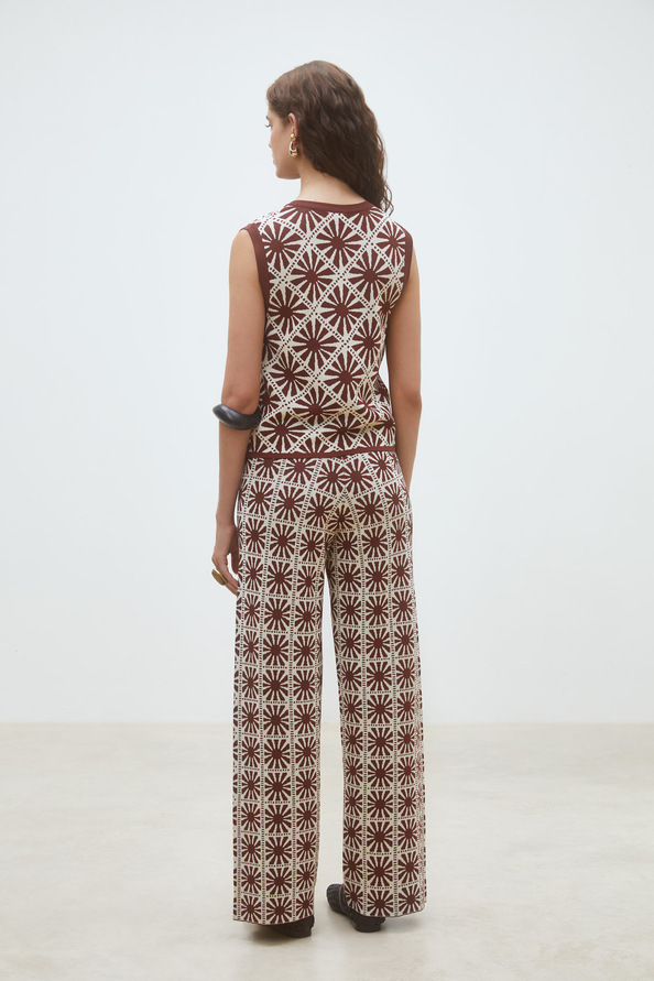 Ginea Sleeveless jacquard knit cardigan