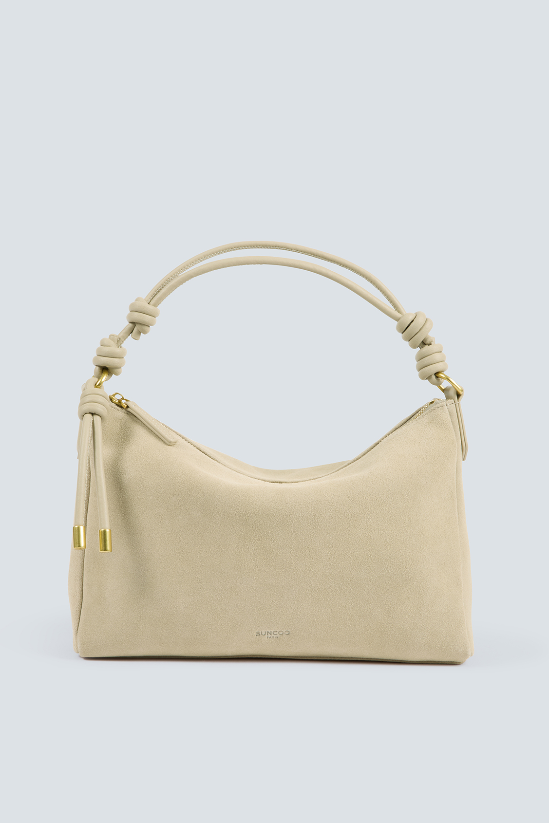 Bianca Greige suede clutch bag GREIGE