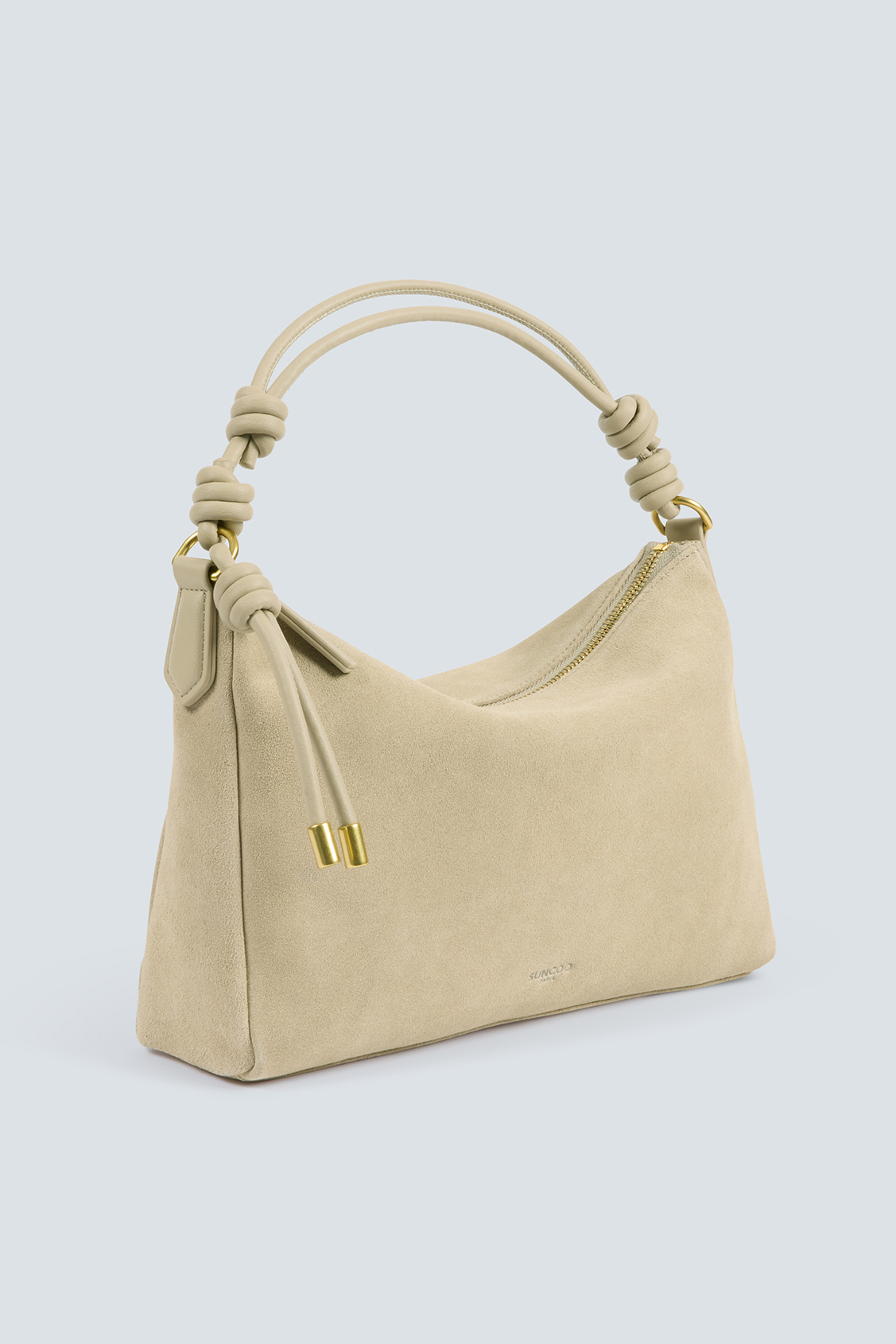 Bianca Greige suede clutch bag GREIGE