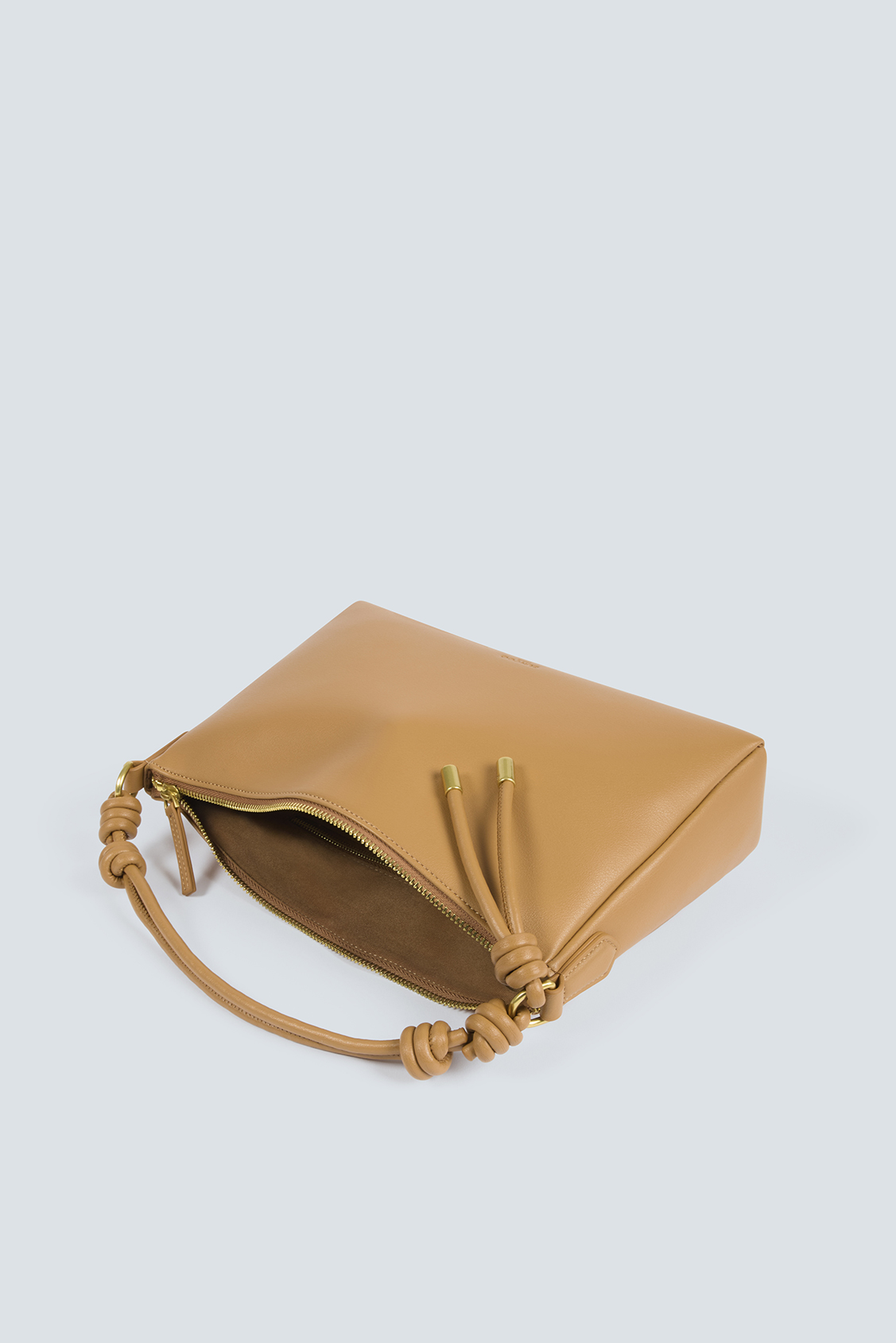 Bianca Camel leather clutch bag CAMEL