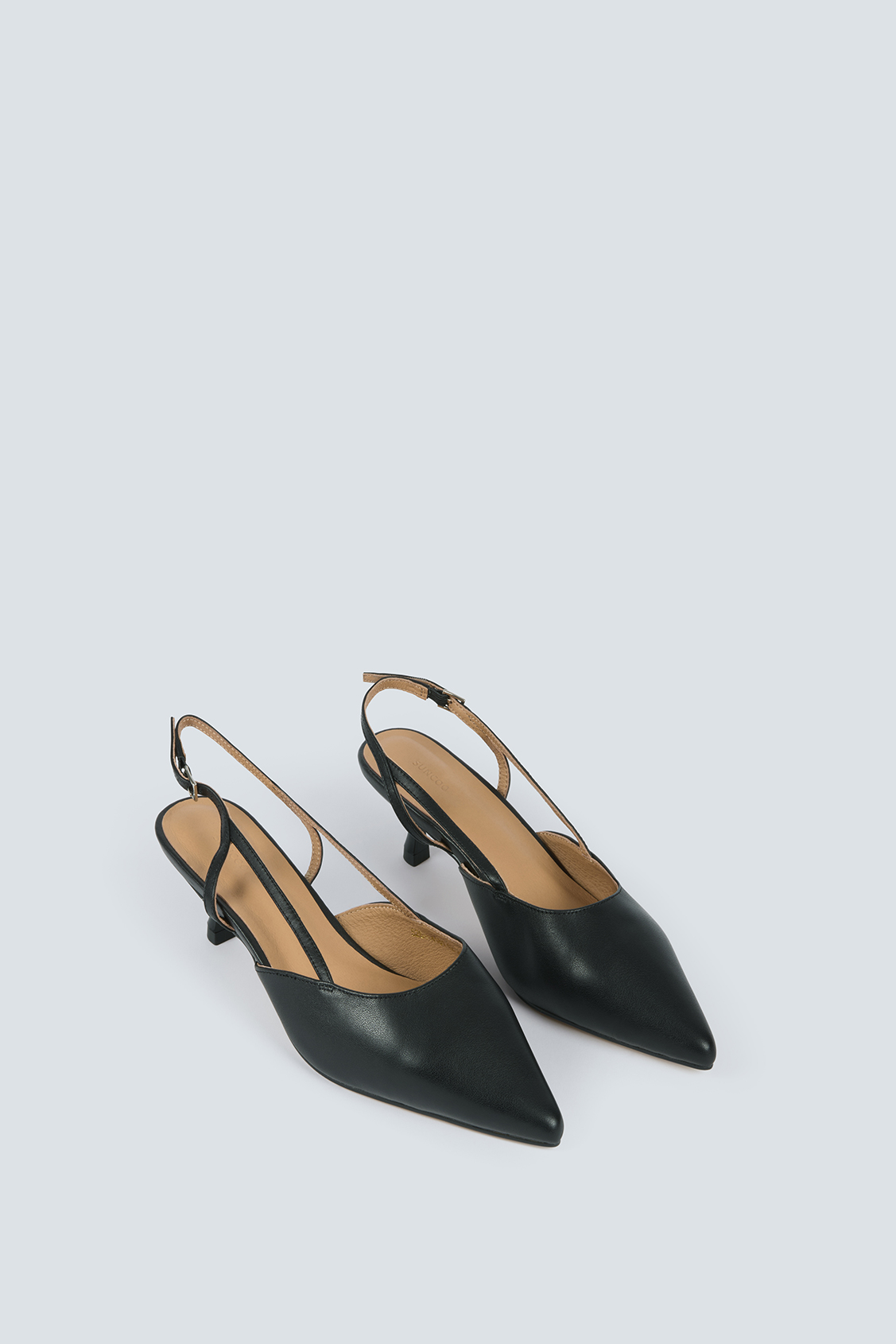 Hebory Black kitten heel pumps BLACK