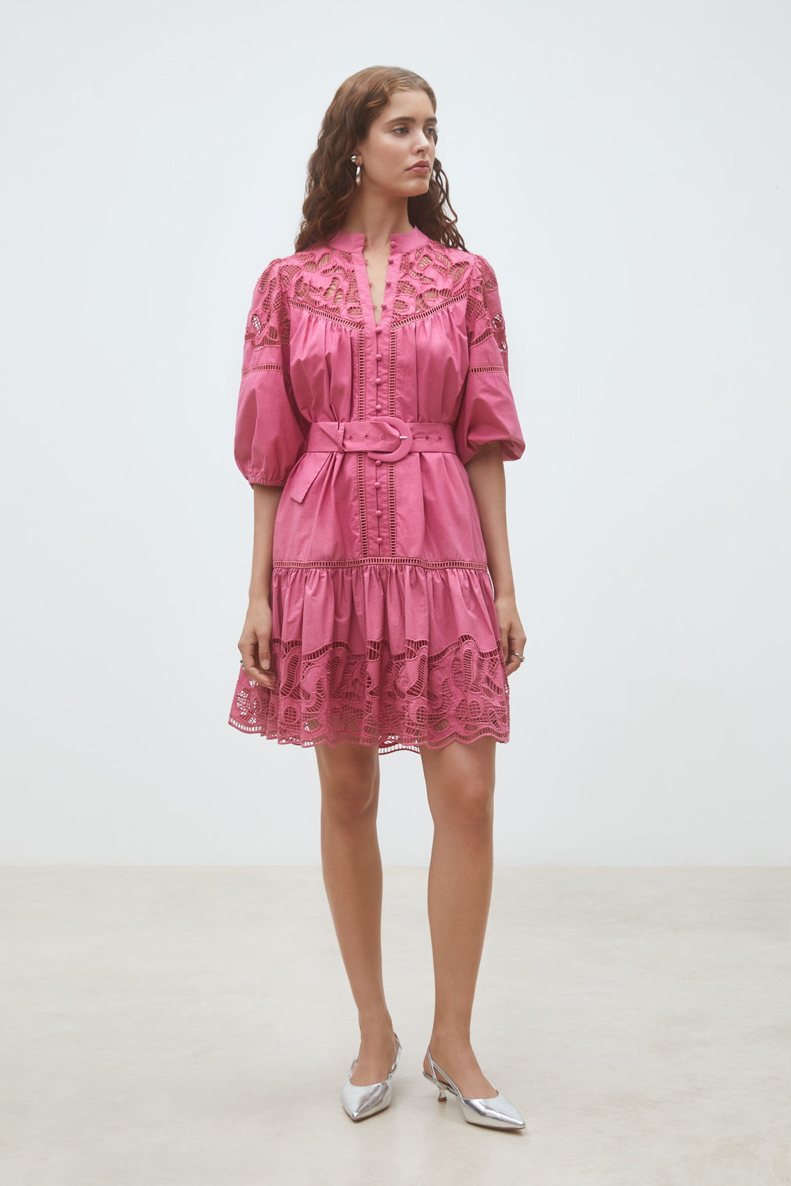 Caty Short embroidered poplin dress 00054