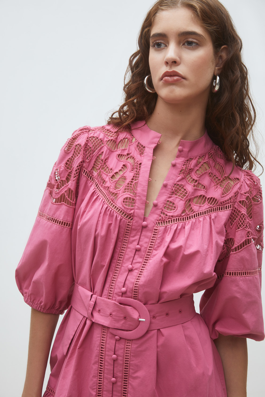 Caty Short embroidered poplin dress 00054