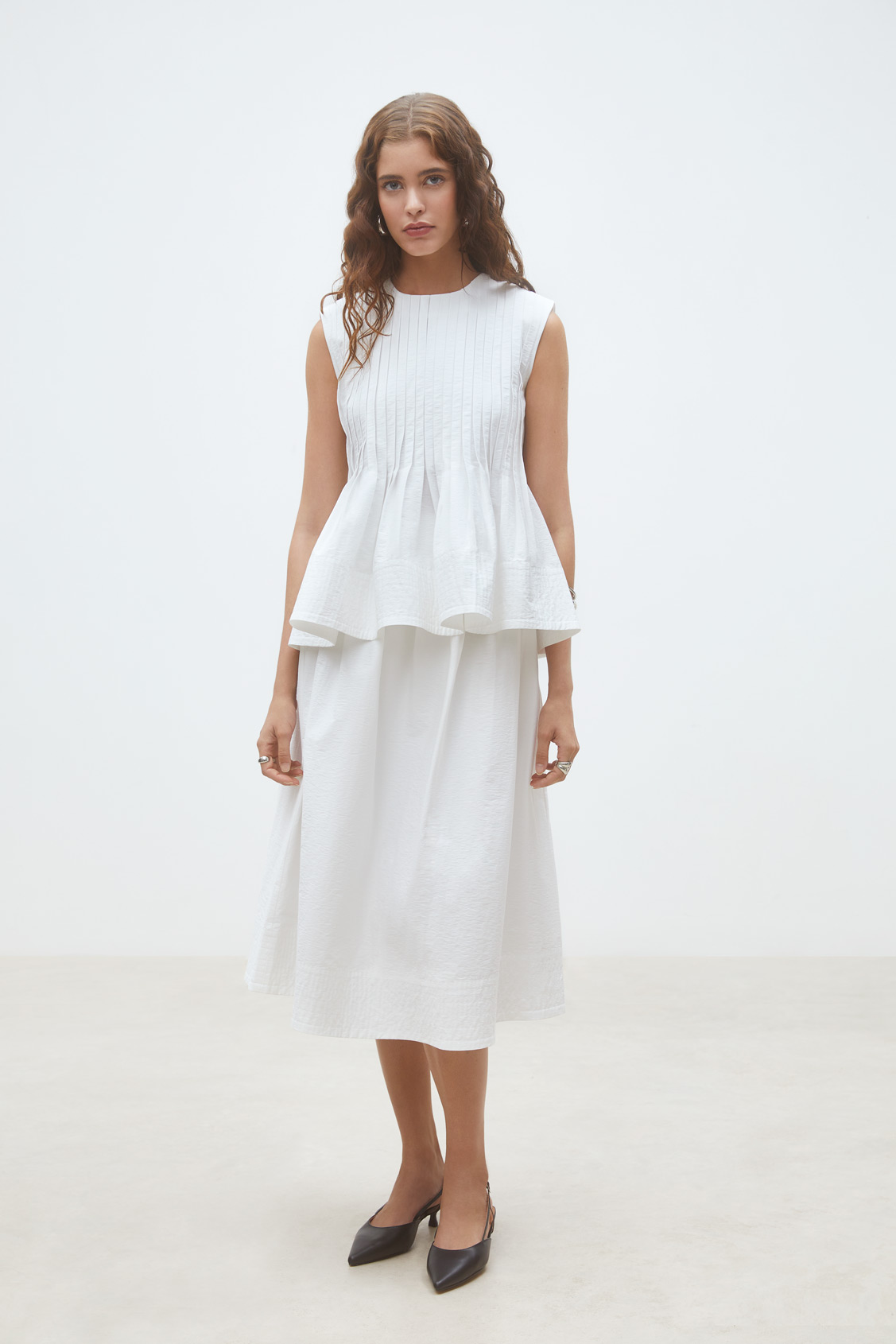Faye Plain white midi skirt OFF-WHITE