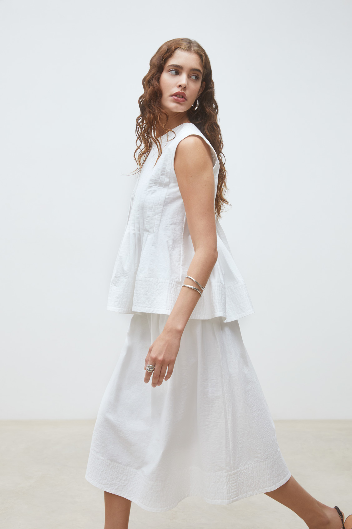 Faye Plain white midi skirt OFF-WHITE