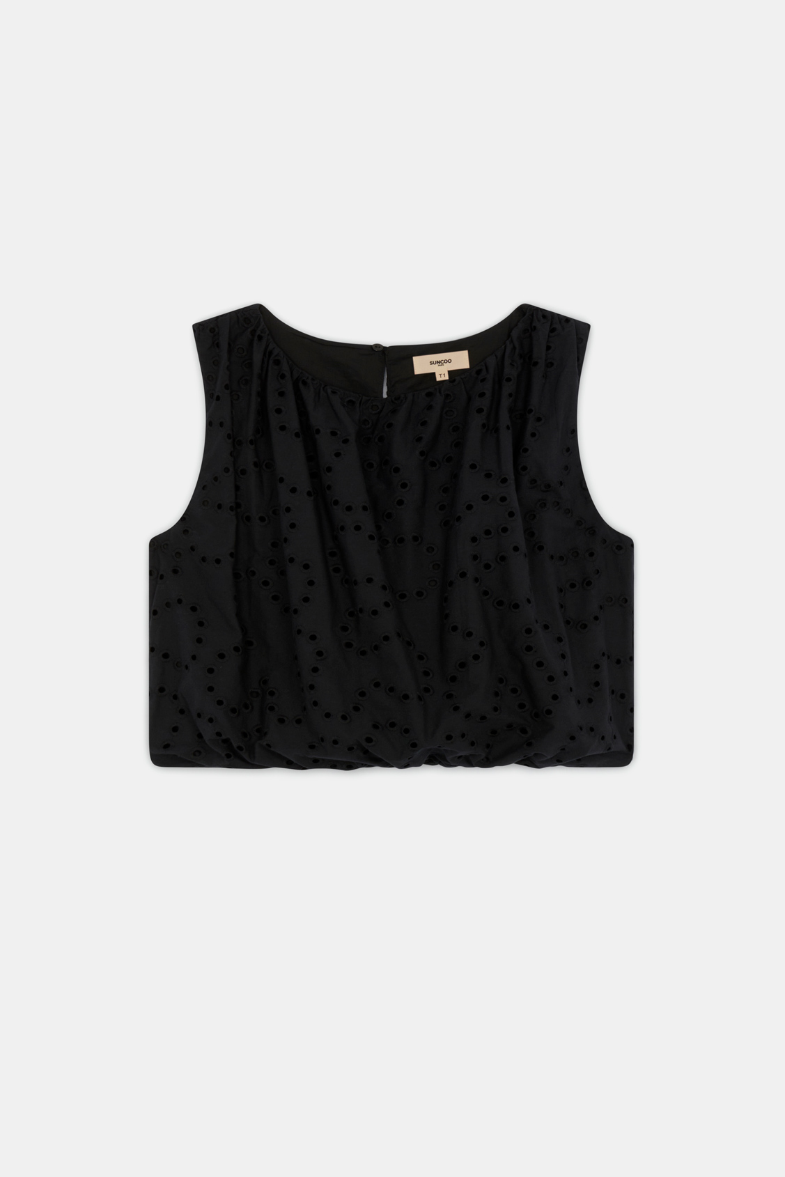 Lisa Embroidered crop top BLACK