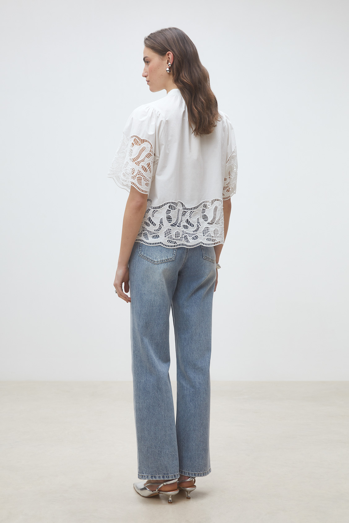 Linda Poplin blouse OFF-WHITE