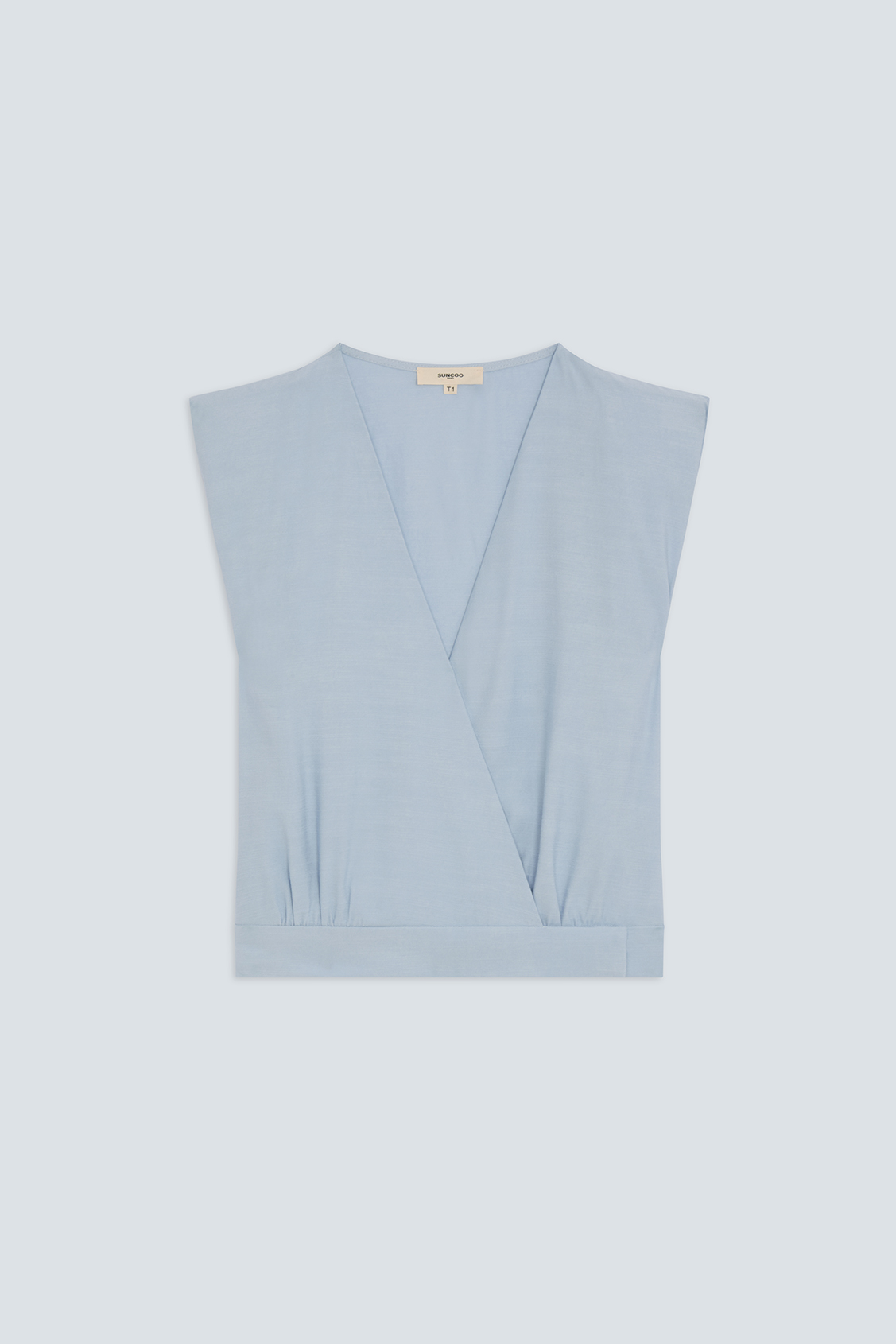 Laos Short sleeveless sky blue blouse SKY BLUE