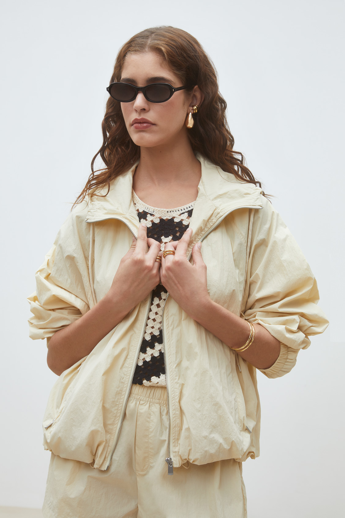 Derek Sportswear hooded jacket CREAM