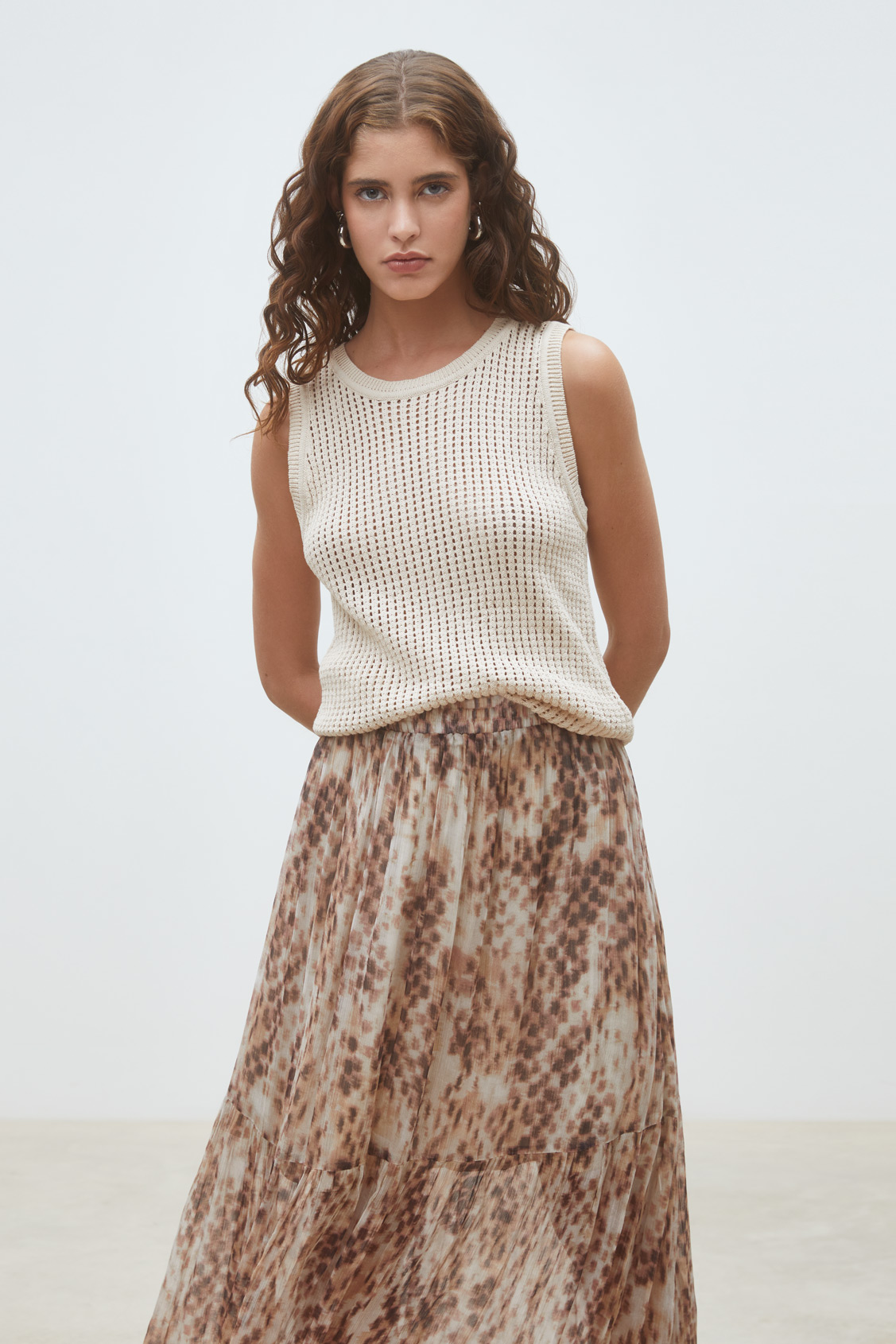 Parikia Openwork knit top BEIGE