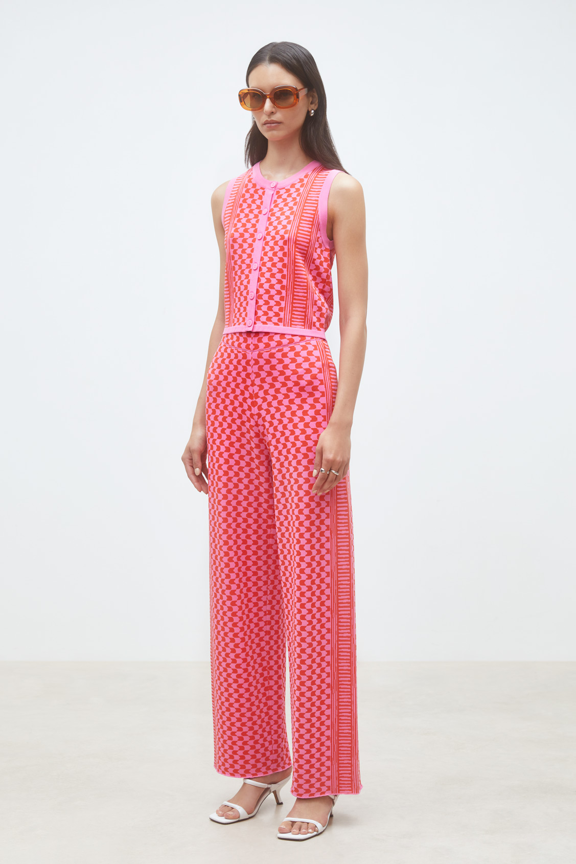 Jonas Jacquard knit pants PINK