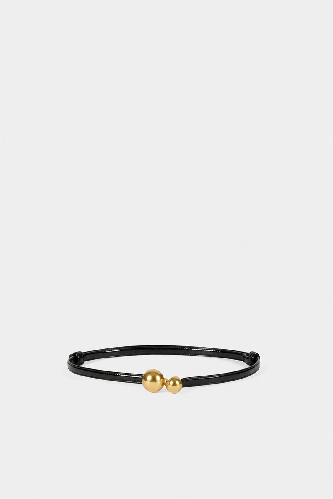 AMINI Thin black leather belt BLACK