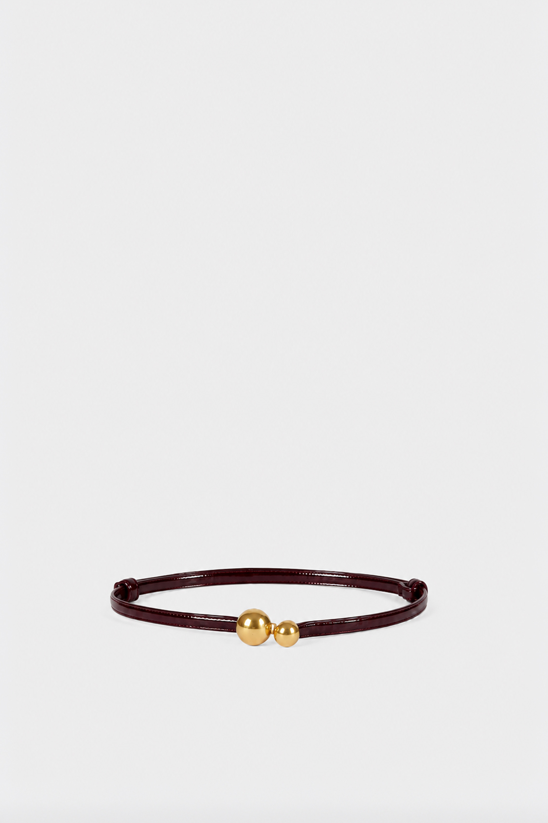 AMINI Thin plum leather belt Plum