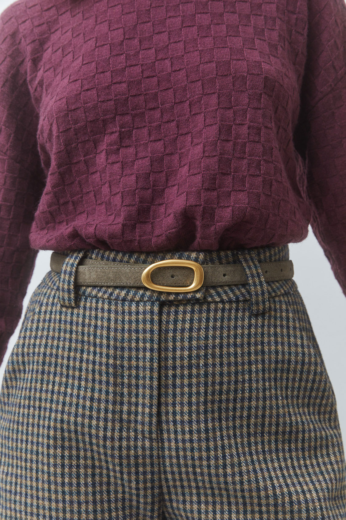ASTA Khaki leather belt Khaki