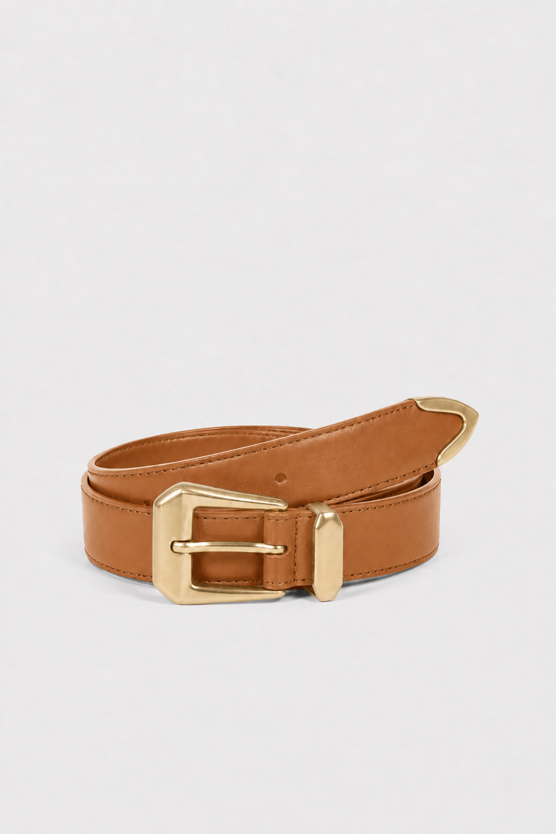 AKEA Black leather belt CAMEL