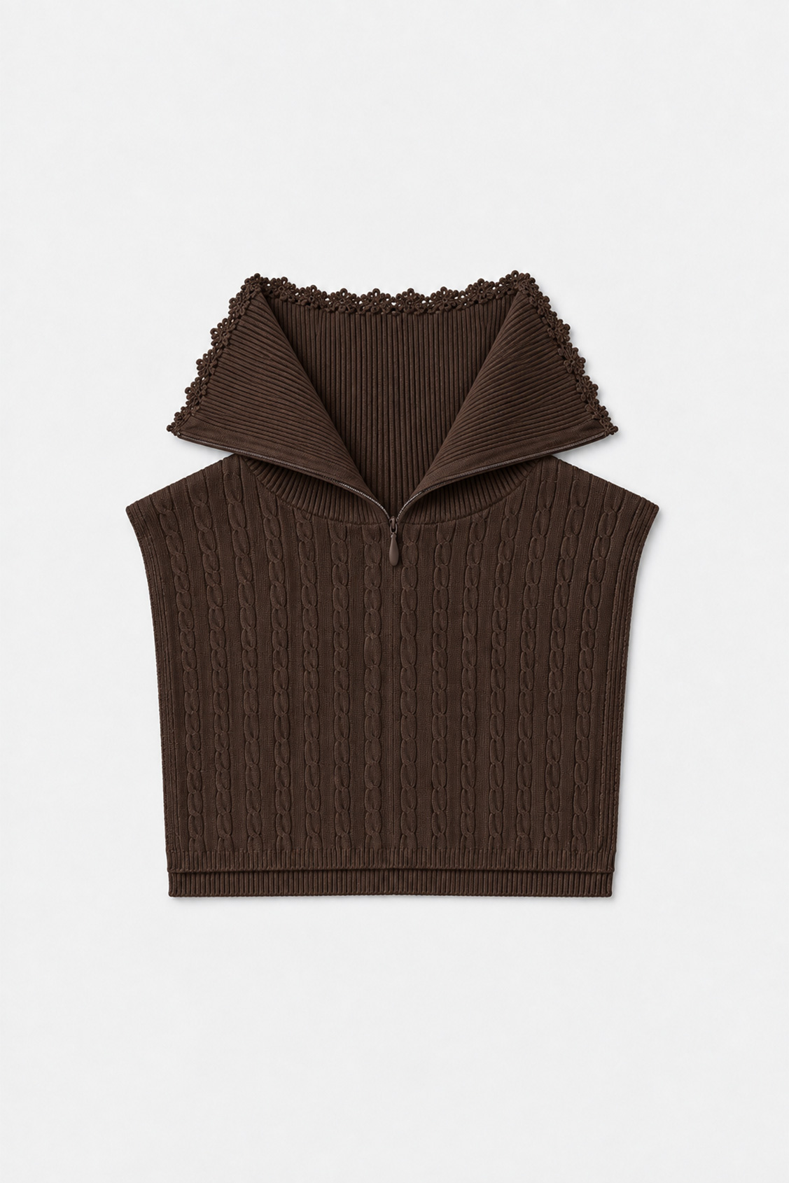 AZRAL Coffee knit dickey scarf Coffee
