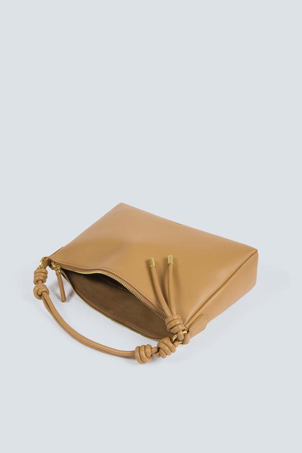 Bianca Camel leather clutch bag