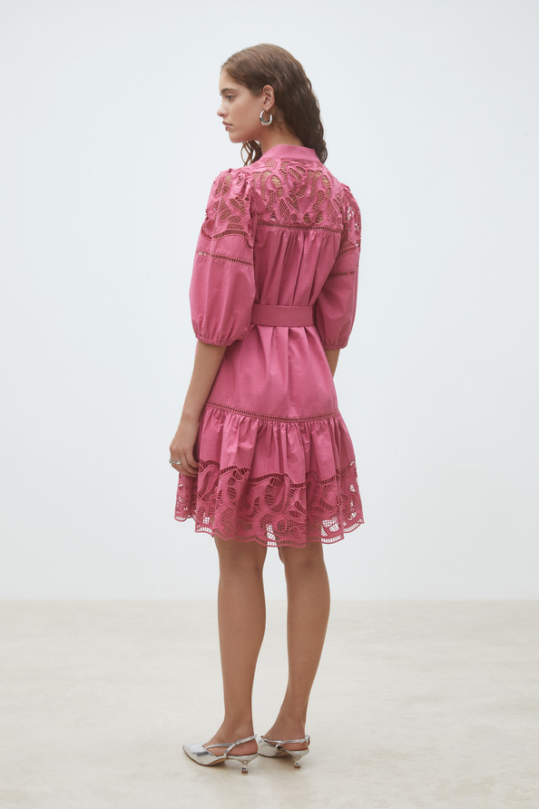 Caty Short embroidered poplin dress