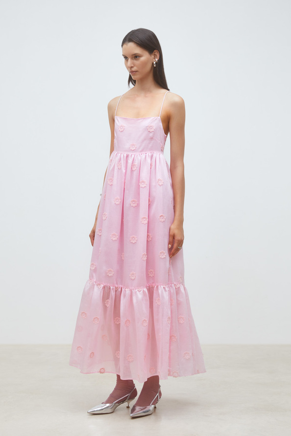 Cherish Long dress with embroidered flowers