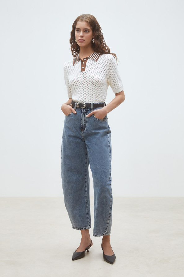 Perigue Two-tone polo jumper
