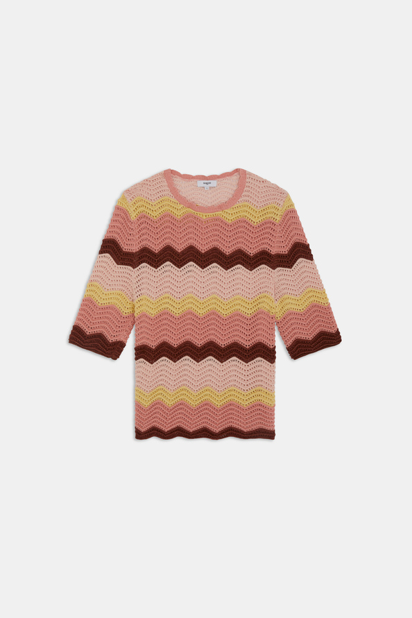 Passao Openwork striped T-shirt
