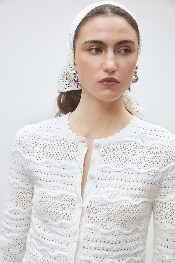 Ganach Fancy openwork knit cardigan