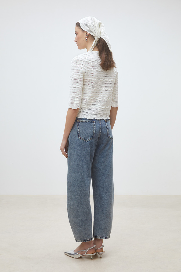 Ganach Fancy openwork knit cardigan