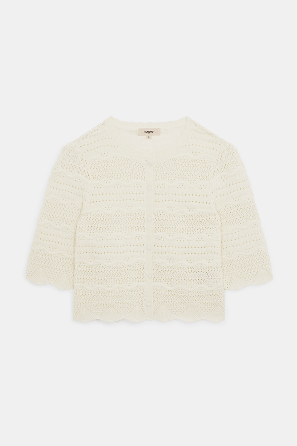 Ganach Fancy openwork knit cardigan