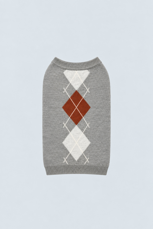 ALFIE Mottled grey dog jumper