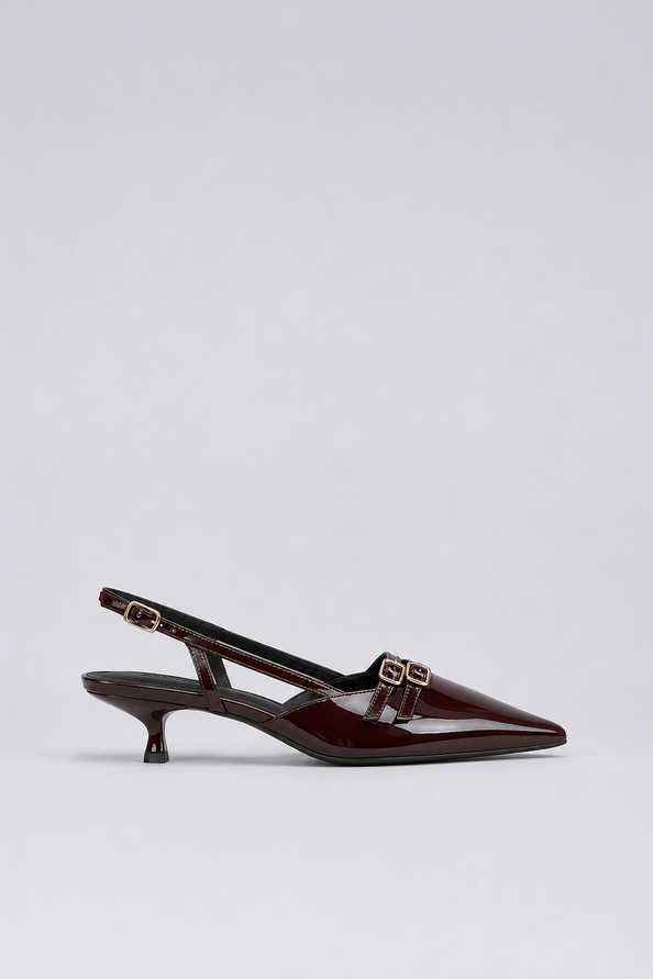 HIVY Plum kitten heel pumps