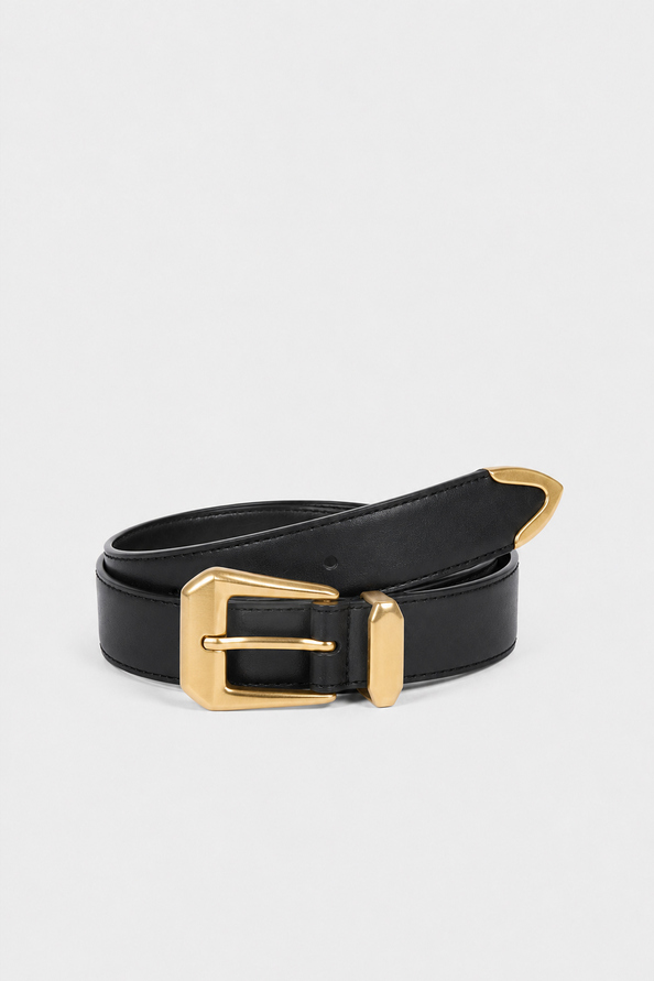 AKEA Black leather belt