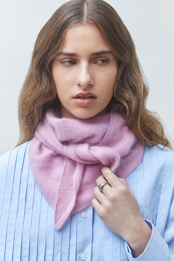 AVRAEL Pink grey tie scarf