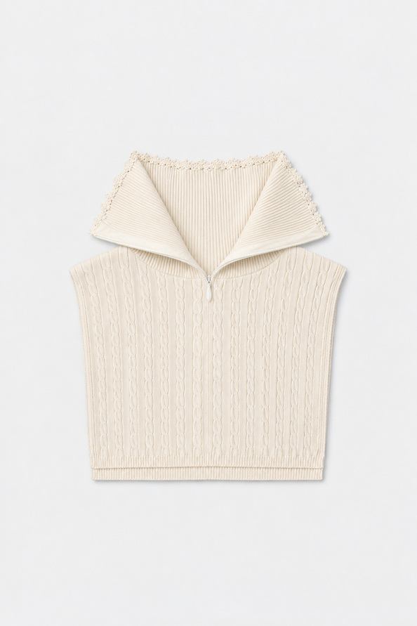AZRAL Off-white knit dickey scarf