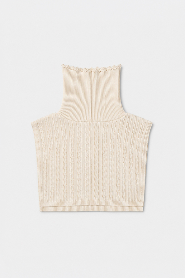 AZRAL Off-white knit dickey scarf