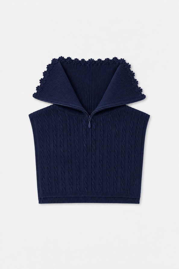 AZRAL Midnight blue knit dickey scarf