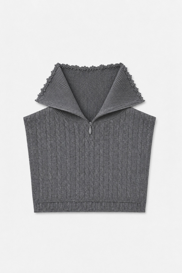 AZRAL Mottled grey knit dickey scarf