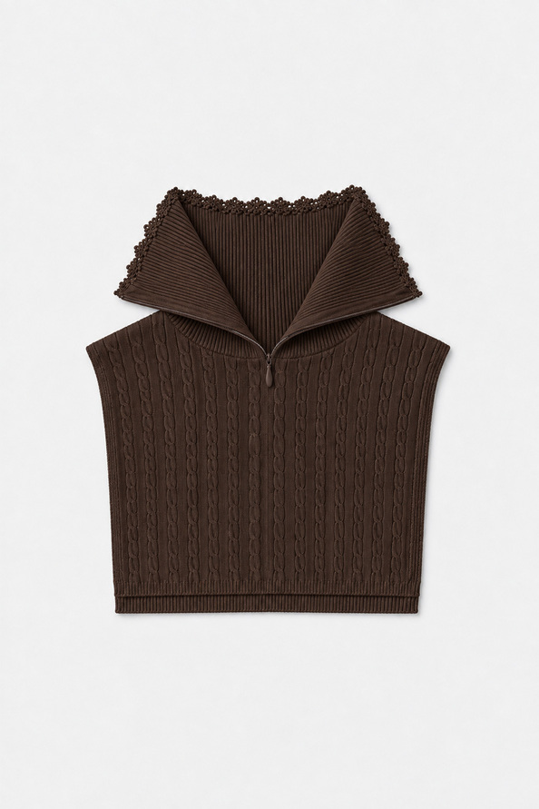 AZRAL Coffee knit dickey scarf