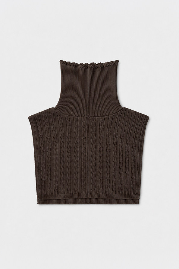 AZRAL Coffee knit dickey scarf