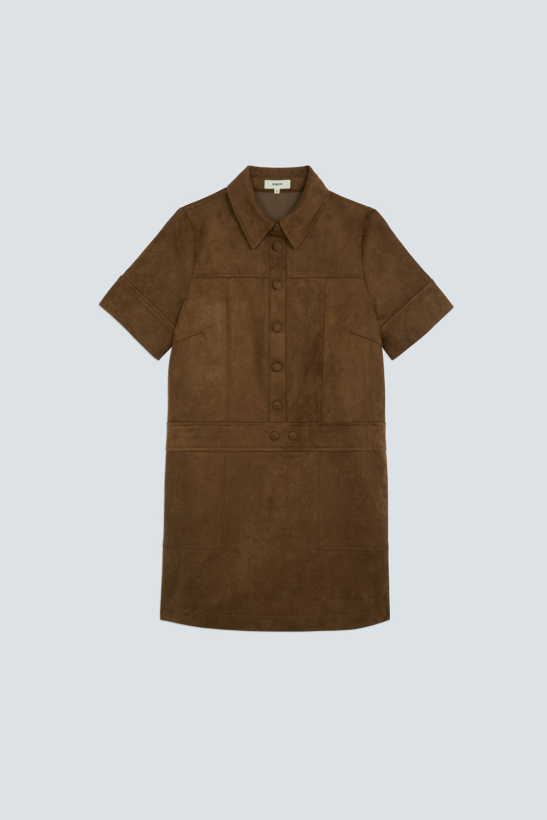 CITY Short faux suede dress TABACCO