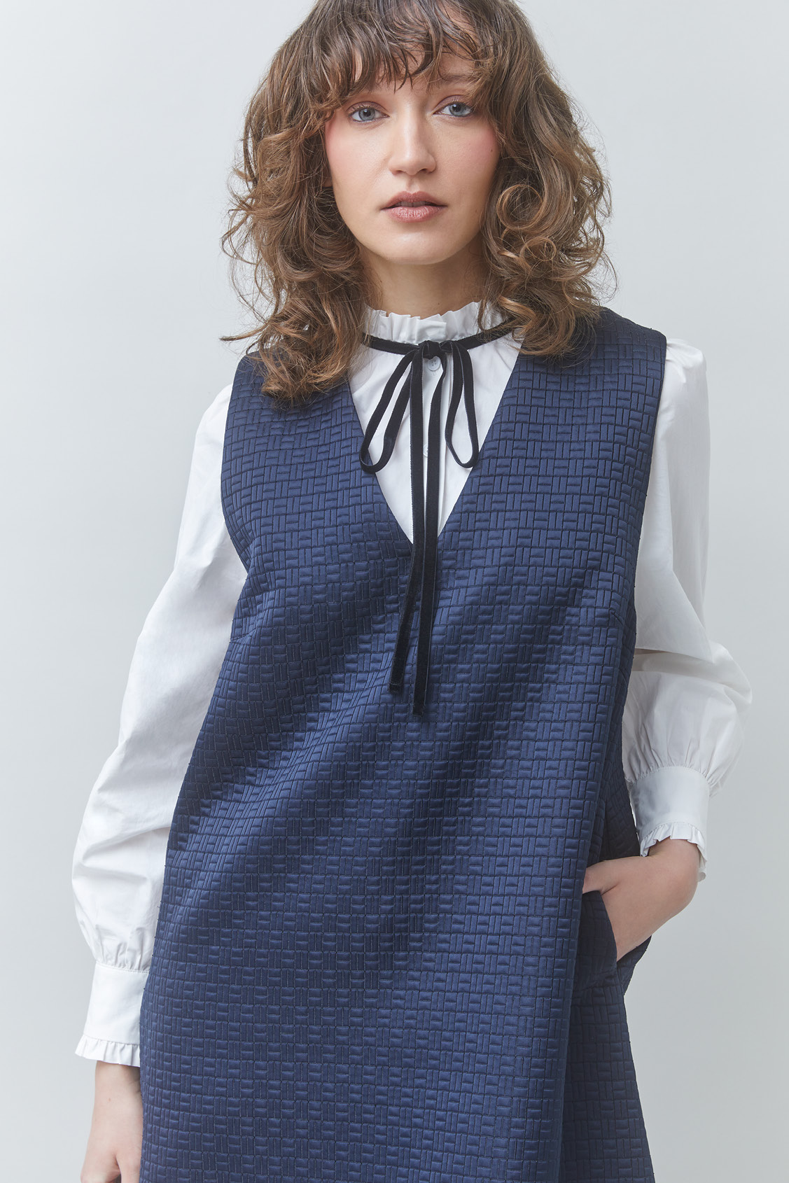 CABRIA Short sleeveless dress DEEP BLUE