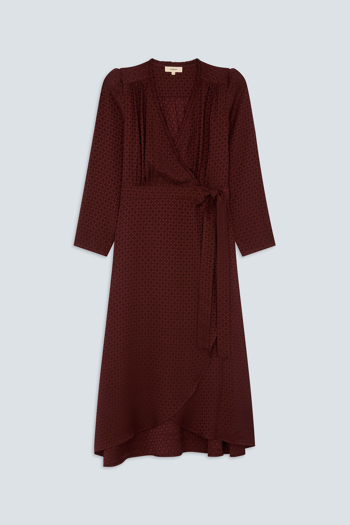 CIPRI Satin wrap dress Plum