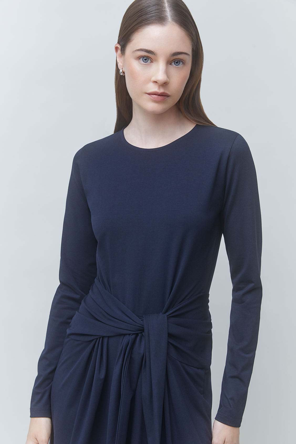 CLOUD Midnight blue long draped dress DEEP BLUE