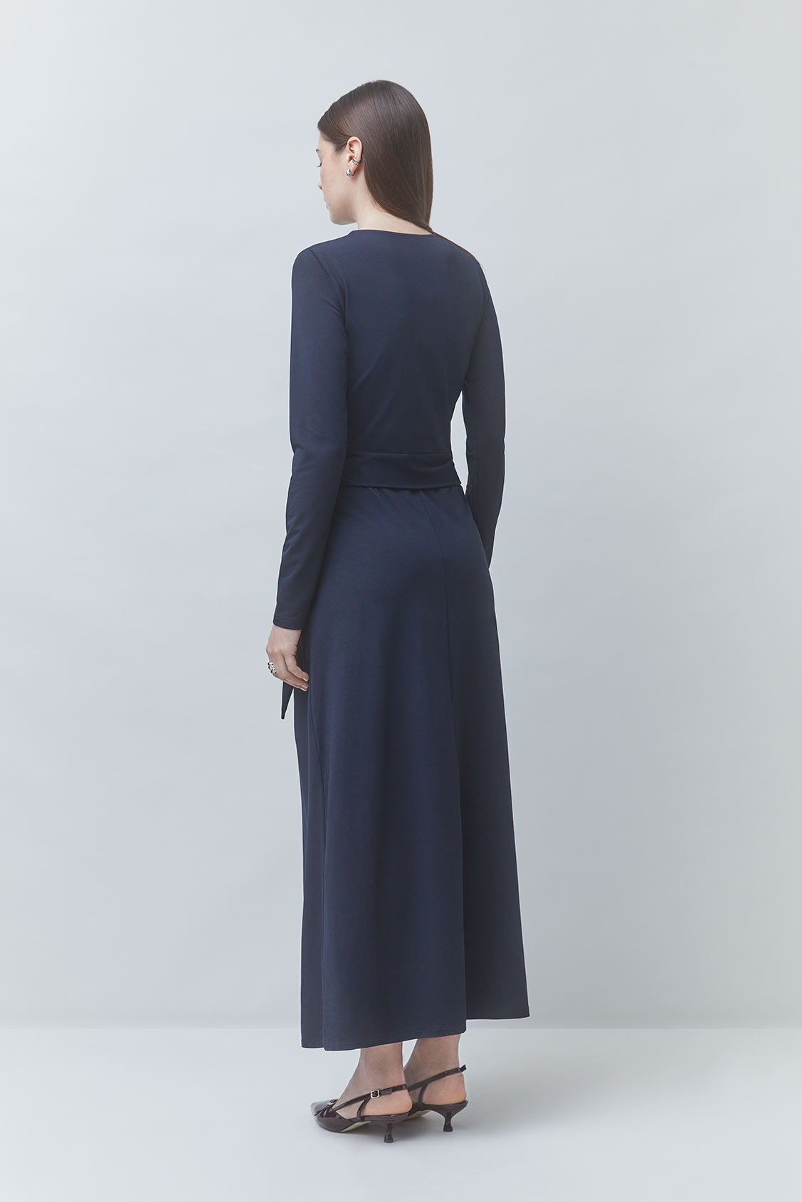 CLOUD Midnight blue long draped dress DEEP BLUE