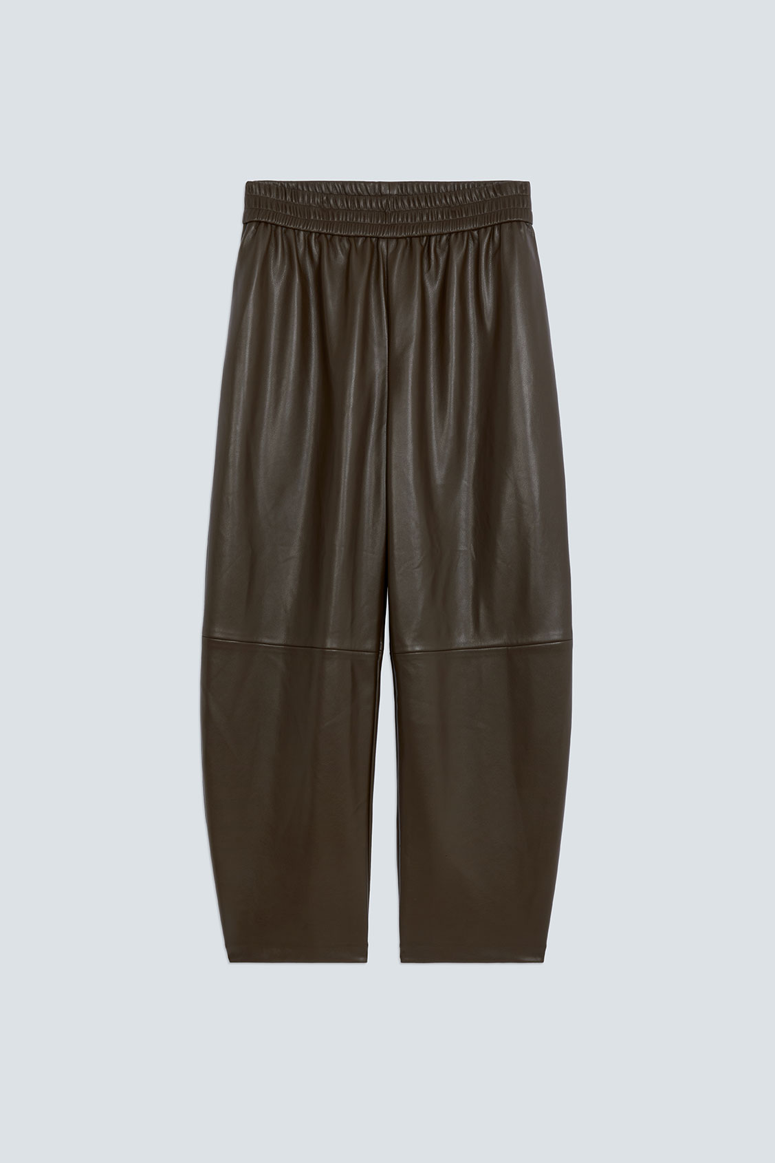 JUST Khaki wide-leg faux leather pants Khaki