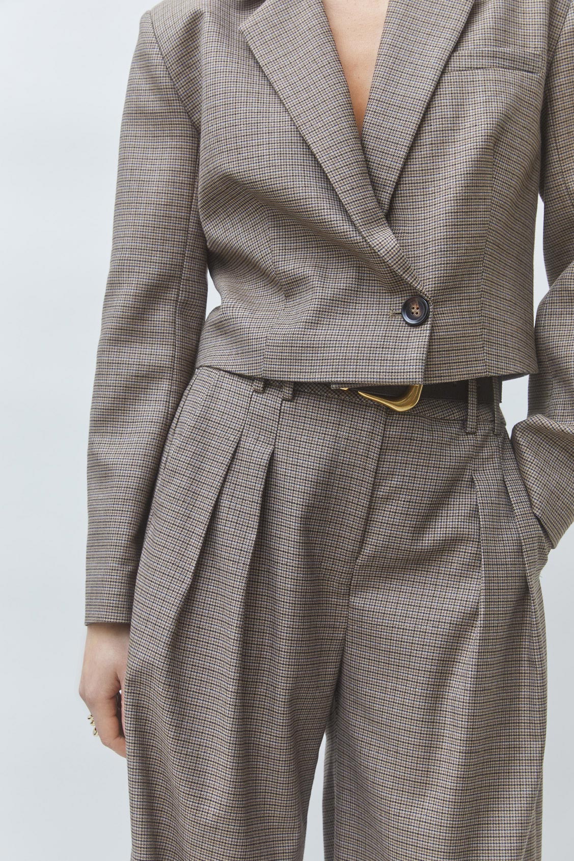 JUNIOR Wide-leg darted pants TAUPE