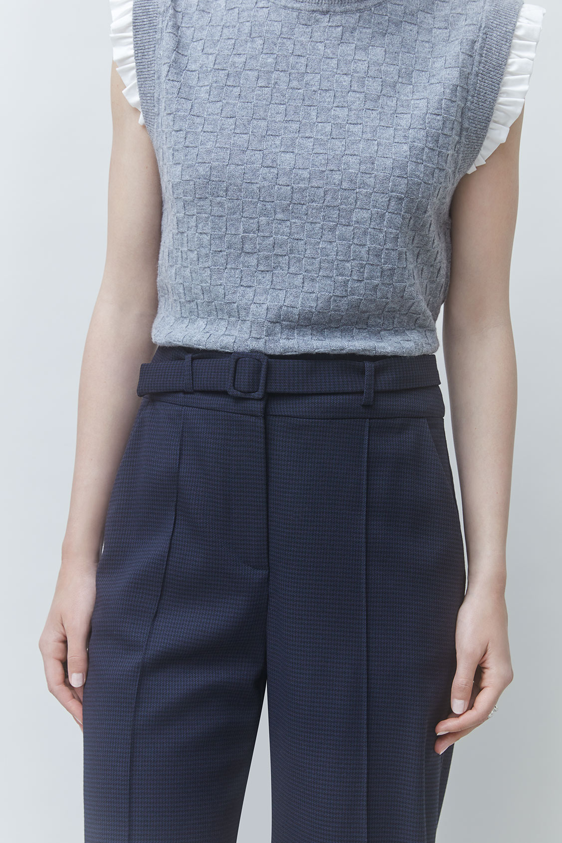 JICKY Fluid belted pants DEEP BLUE