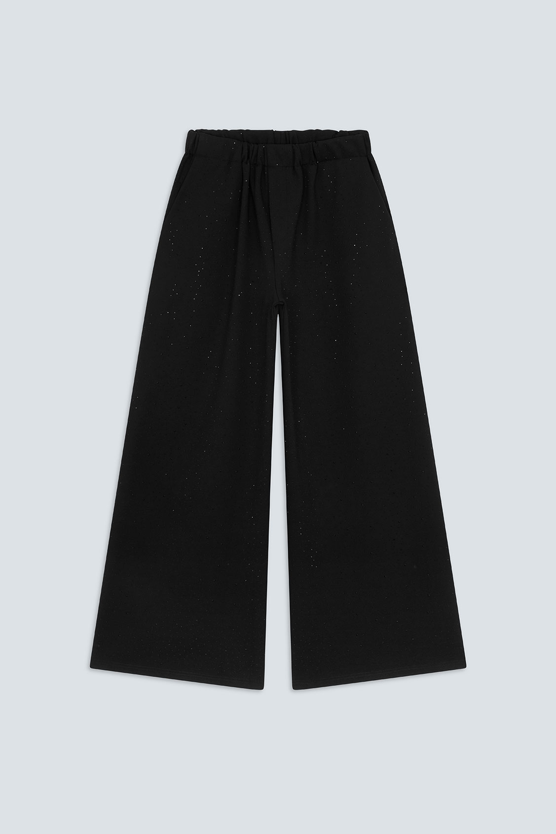 JUKEBOX Wide-leg pants with black rhinestone details BLACK