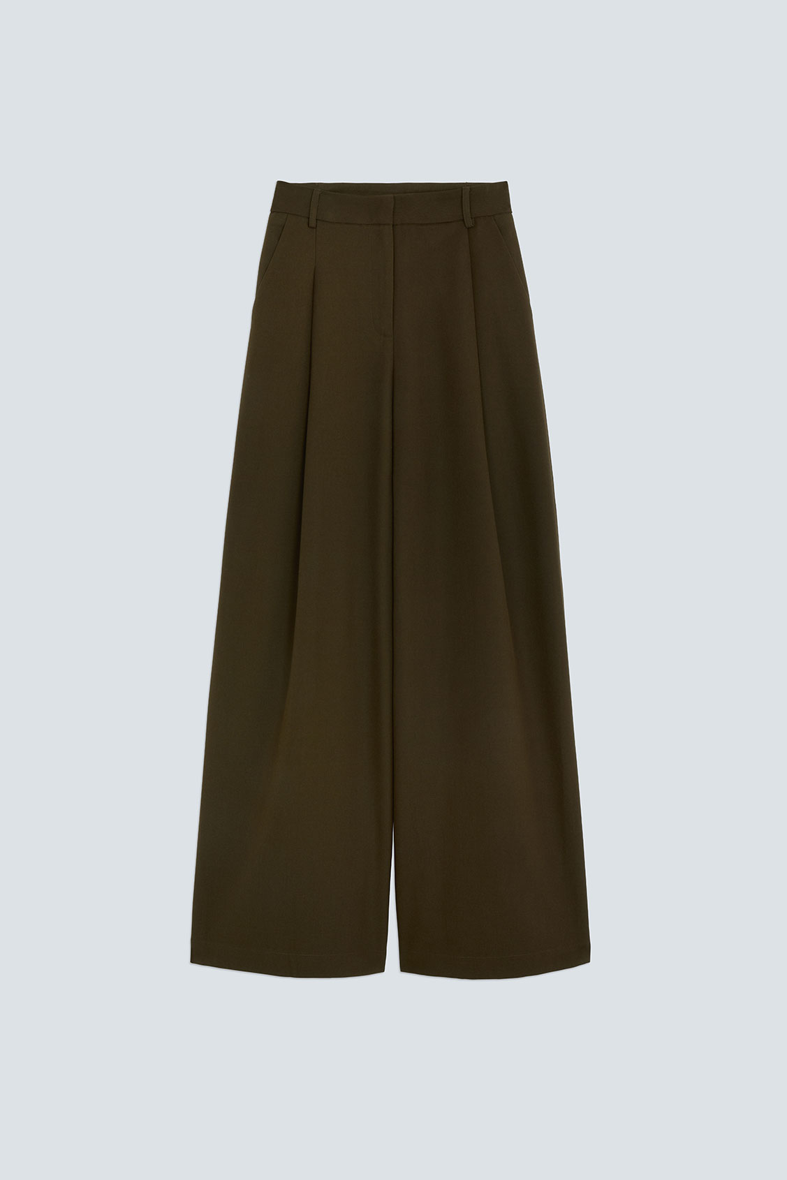 JOKER Choco wide-leg pleated pants Chocolate