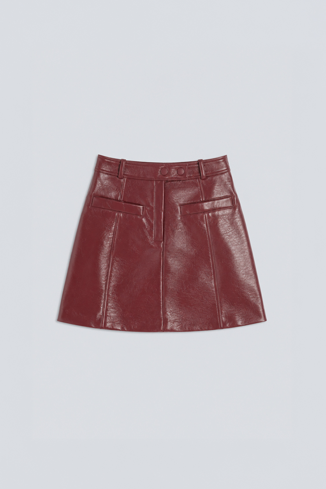 FIRE Short vinyl skirt Plum