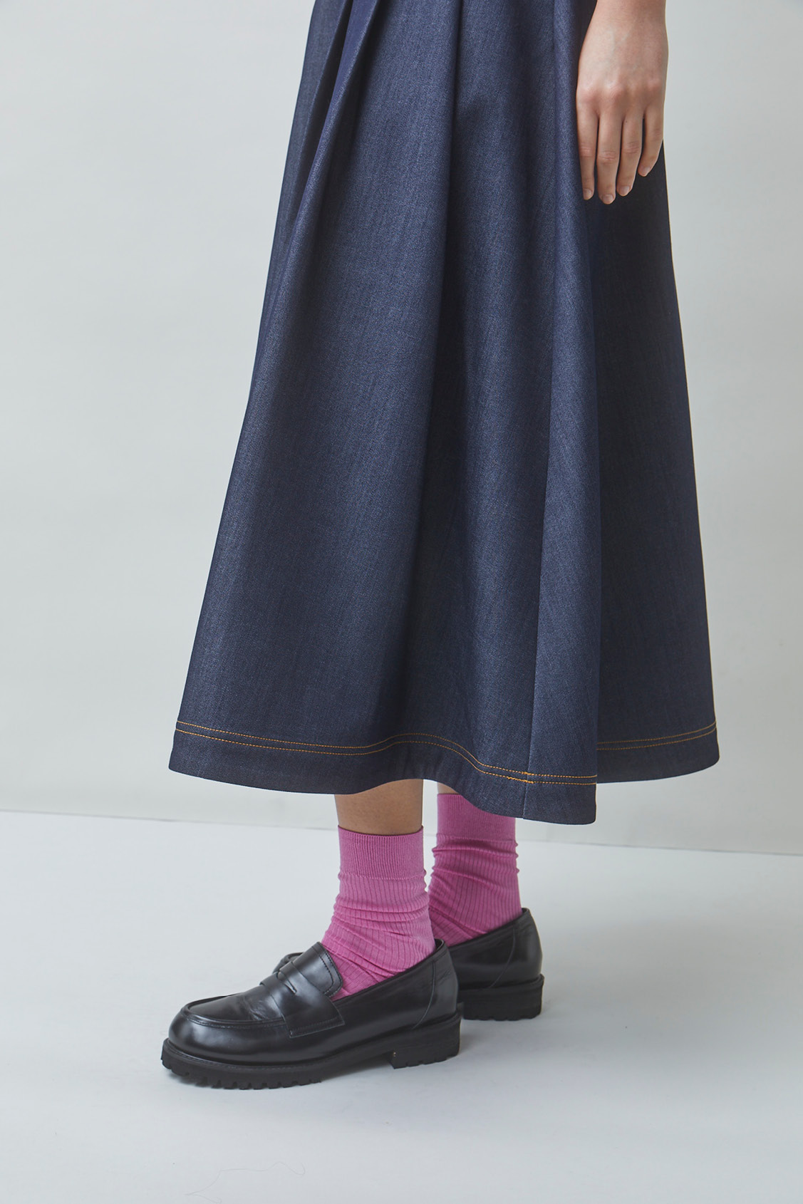 FUNNY Denim midi skirt ARMY